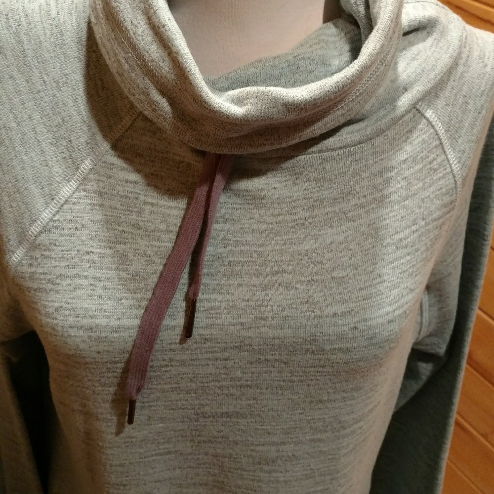 Light Blue Heatherd Gray Pullover Jacket - image 2